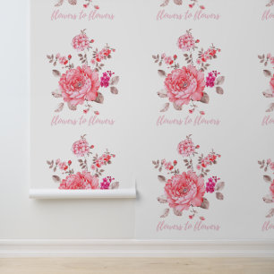 Papel Pintado Elegante Peonía Rosa Vinilo Texturizado Floral
