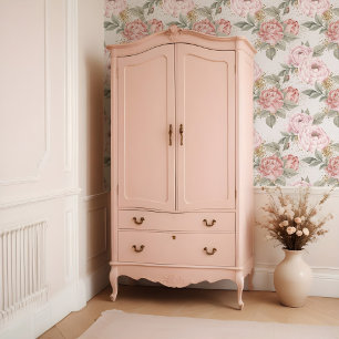 Papel Pintado Elegante Purpurina de oro acuarela Pink Peony Flor