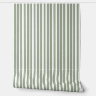 Papel Pintado Elegante raya Rústica Verde Sage