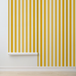 Papel Pintado Elegante rayado de oro y marfil