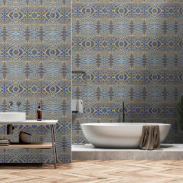 Papel Pintado Elegante Resumen Geométrico Moderno Azul Y Oro