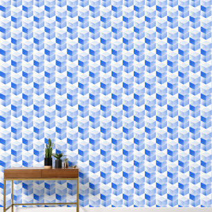 Papel Pintado Elegante Resumen Gris Azul Blanco Pequeño Arte Cub