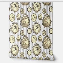 Papel Pintado Elegante retrato de Chica de época florió la franj