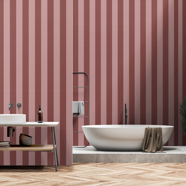 Papel Pintado Elegante Rosa de seda y patrón rayado rosado Shy (Baño)