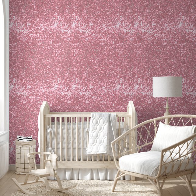 Papel Pintado Elegante Rosa Purpurina de oro (Niños)