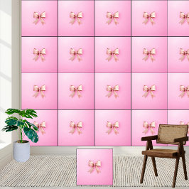 Papel Pintado Elegante Rosa satinado rosado Coquette Bow estétic