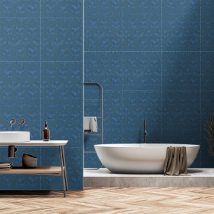 Papel Pintado Elegante tapiz azul florido de diseño moderno