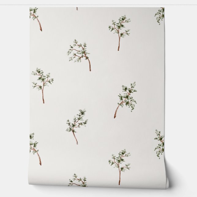 Papel Pintado Elegante tapiz de árbol de pino (Desenrollar)