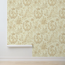 Papel Pintado Elegante tela beige vintage crema ecuestre