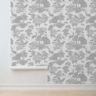 Papel Pintado Elegante tela suave de animales del bosque de vena