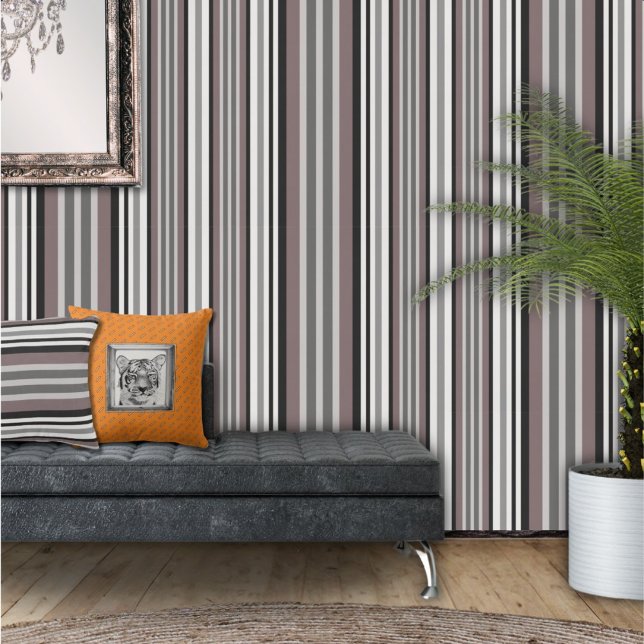 Papel Pintado Elegante Tierra Tones Brown Savannah Stripes Patró (Subido por el creador)
