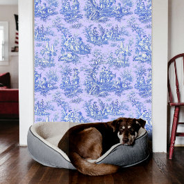 Papel Pintado Elegante toile azul violeta de jouy