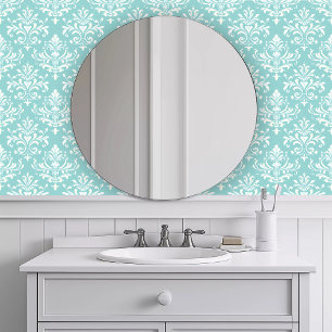 Papel Pintado Elegante Turquesa Monocromático