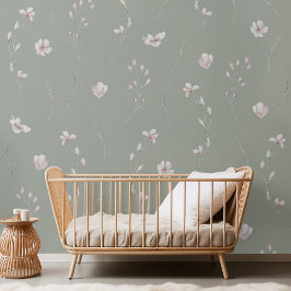 Papel Pintado Elegante verde floral