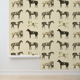 Papel Pintado Elegante Viejo Caballo de Caballo de Caballo Marró