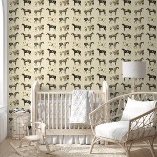 Papel Pintado Elegante Viejo Caballo de Caballo de Caballo Marró