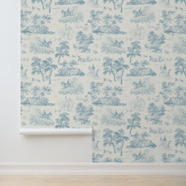 Papel Pintado Elegante Viejo Dusty Blue Horse Huning Toile