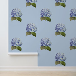 Papel Pintado Elegante Vintage Blue Hydrangea Flor