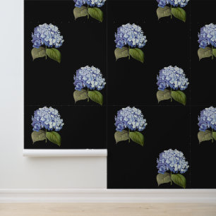 Papel Pintado Elegante Vintage Blue Hydrangea Flor