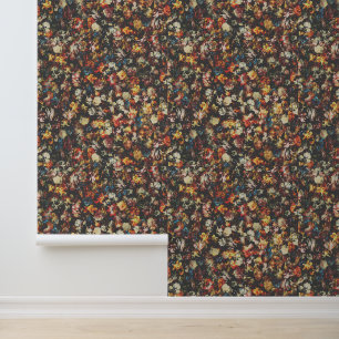 Papel Pintado Elegante Vintage Oscuro Moody Abstract Floral