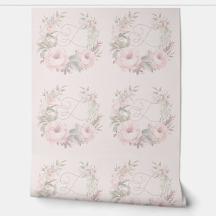 Papel Pintado Elegante y caprichoso Escudo de Monograma Floral