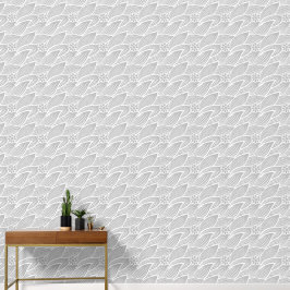 Papel Pintado Elegante y elegante patrón floral gris claro y bla