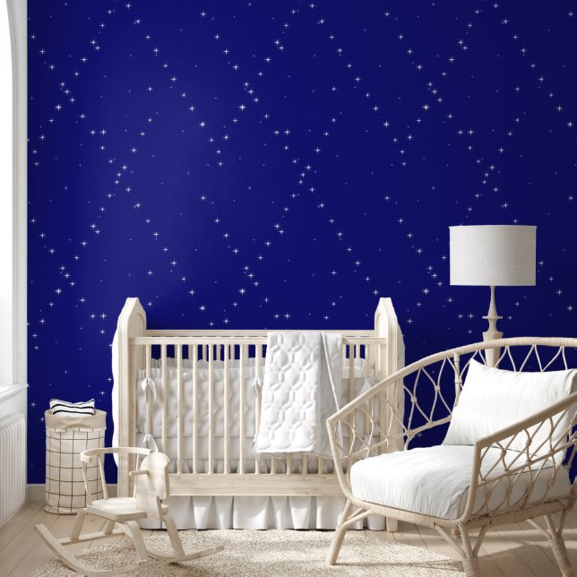 Papel Pintado elegante y elegante Starry Night azul (Niños)