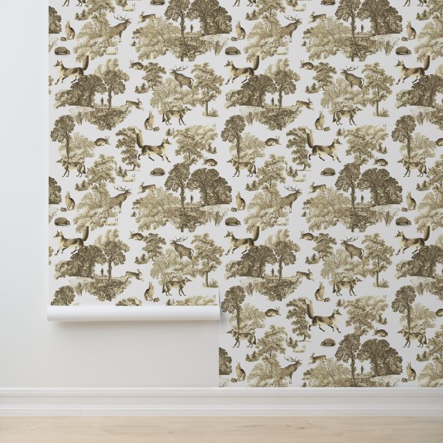 Papel Pintado Elegante y elegante tela de animales de la selva d (Solicitud)