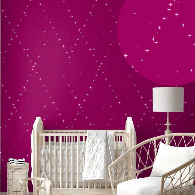 Papel Pintado elegante y moderno Pink Starry Night (Subido por el creador)