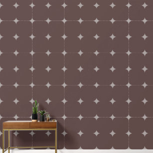 Papel Pintado Elegantes Estrellas plateadas Patrón de mosaico de