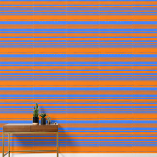 Papel Pintado Elegantes franjas azules y Naranjas
