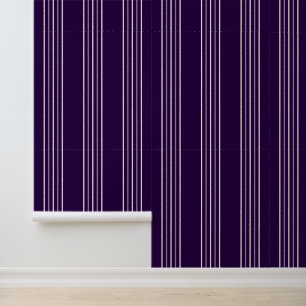 Papel Pintado Elegantes franjas en Rubor y violeta en púrpura pr
