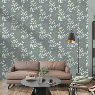 Papel Pintado Elegantes Hojas Botánicas Sobre Tejidos