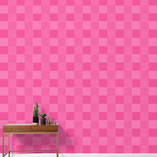 Papel Pintado Elegantes plazas de cuadros rosados Minimalistas