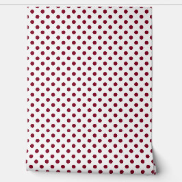 Papel Pintado Elegantes puntos de Polka Rojo Borgoña