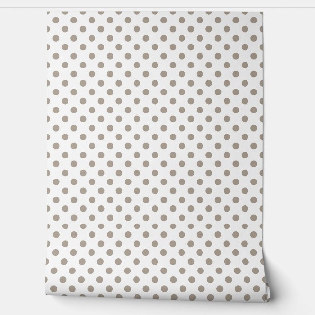 Papel Pintado Elegantes puntos de taupe polka (Desenrollar)