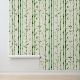 Papel Pintado Eliminación de la acuarela de las hojas verdes del