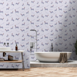 Papel Pintado Embossed Indigo Gradient Paw Print Dog Outline