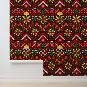Papel Pintado Embrodería tradicional de Palestina Tatreez