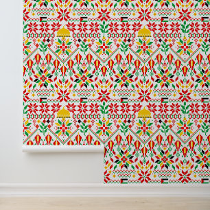 Papel Pintado Embrodería tradicional de Palestina Tatreez