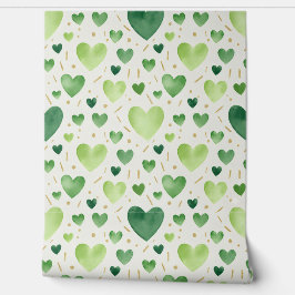 Papel Pintado Emerald Grove & Gilded Hearts