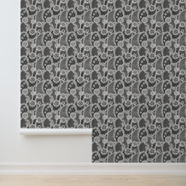Papel Pintado Encaje de Danza de Nube en Negro