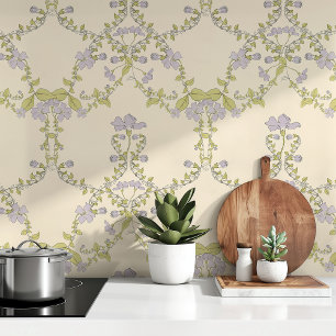 Papel Pintado Encantador Lilac Periwinkle y Verde