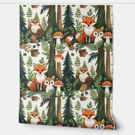 Papel Pintado Encantadoras criaturas de bosques Fox y Owen