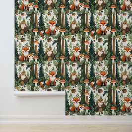Papel Pintado Encantadoras criaturas de bosques Fox y Owen