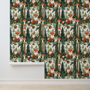 Papel Pintado Encantadoras criaturas de bosques Fox y Owen