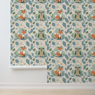 Papel Pintado Encantadores amigos forestales Fox y Owl Peel y St