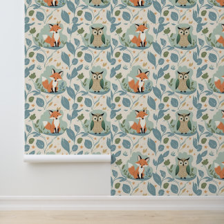 Papel Pintado Encantadores amigos forestales Fox y Owl Peel y St