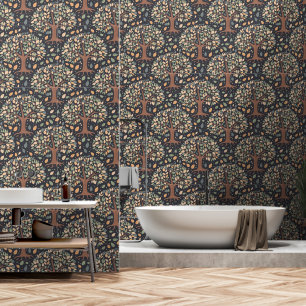 Papel Pintado Encanto de otoño: tapiz botánico elegante
