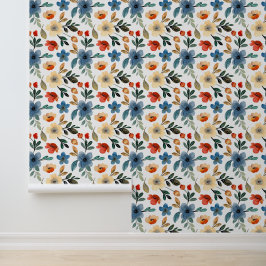 Papel Pintado Encanto Otoñal: Floral Rústico